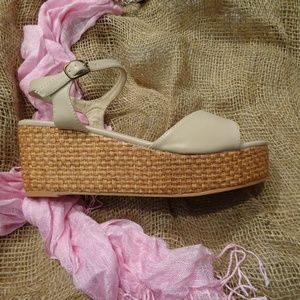 Beige Platform Sandals